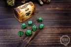 DnD Dice in Wooden Box - Pyrography: Mushroom 2 - Hand-made, Personalized Dungeons and dragons Gift