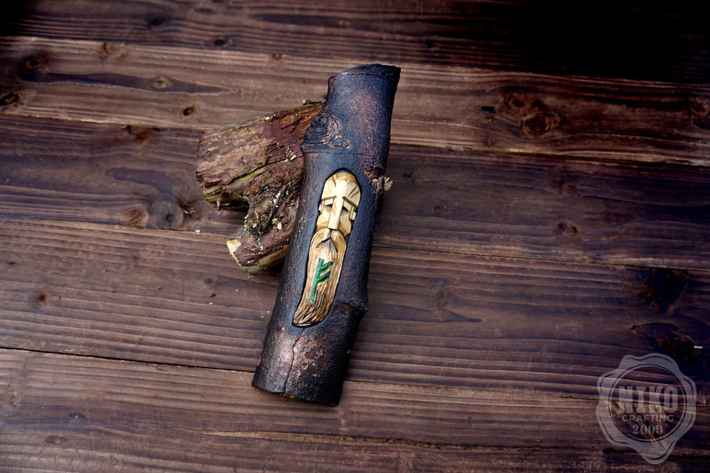 Hand-Carved Viking Wall Art - Fehu Rune - Handmade Personalised Viking Home Amulet