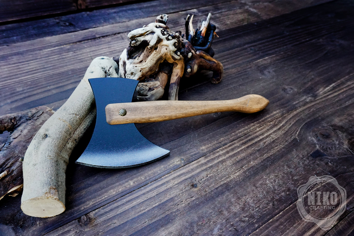Wooden Small Toy Axe and Celtic cross Shield - Handmade, Personalised gift