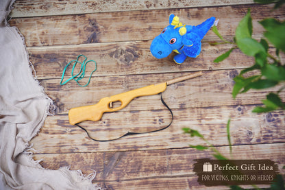 Large Wooden Rubberband Gun: Rifle - Handmade, Personalised Toy - Souvenir