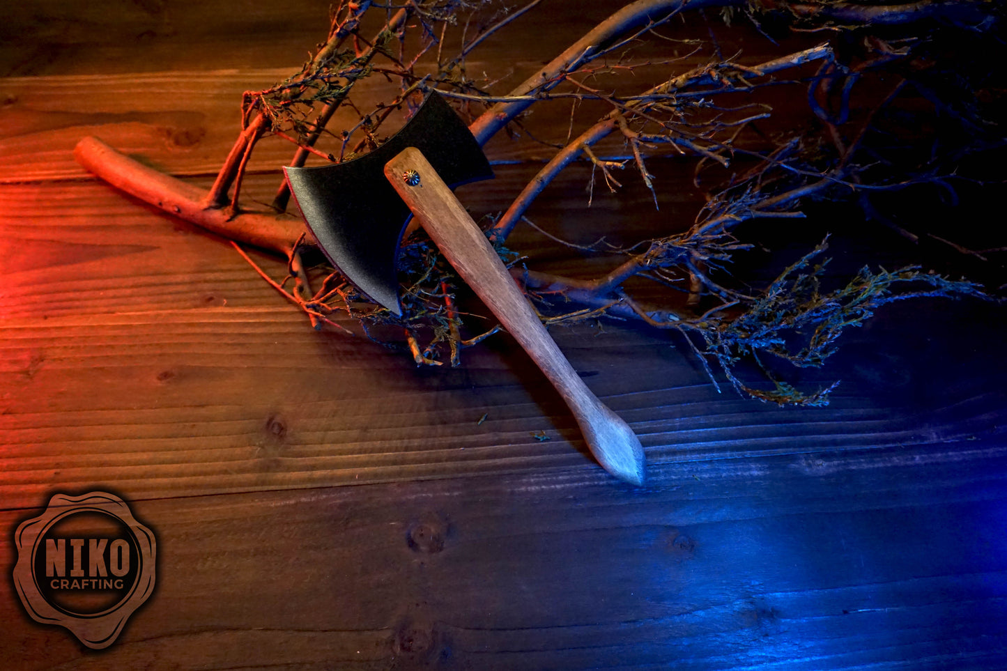 Wooden Small Toy Axe and Celtic cross Shield - Handmade, Personalised gift