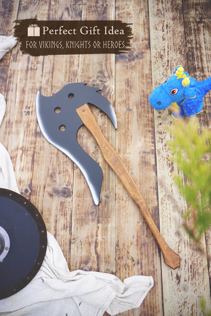 Wooden Large Fantasy Toy Axe - Personalised, Unique Gift.