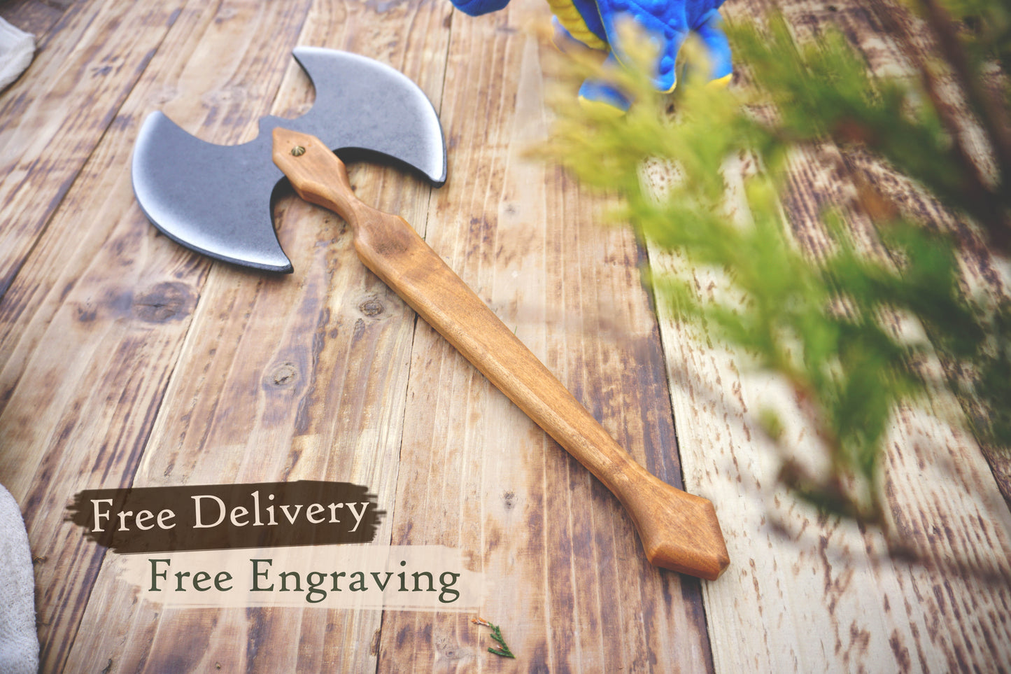 Wooden Two-Sided Wooden Axe – Handmade Toy, Personalised Gift.