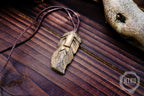 Hand-Carved Viking Pendant - Norse Jewellery. Wooden Necklace on Leather Cord - Personalized whittling gift.