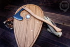 Wooden Viking Axe and Almond Shield - Handmade Personalised Toy