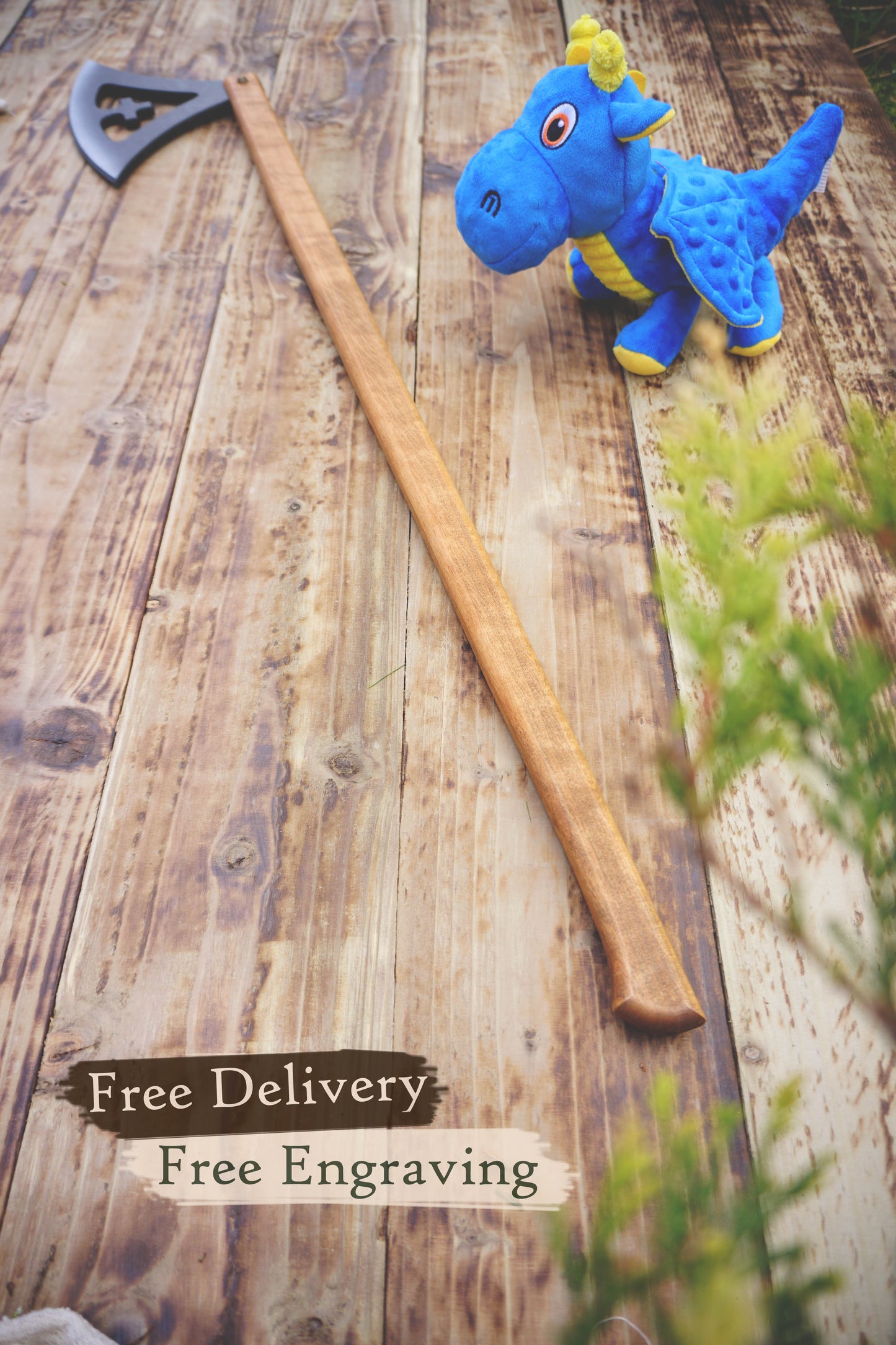 Wooden Viking Toy Battle Axe: Gotland - Personalised, Unique Gift.