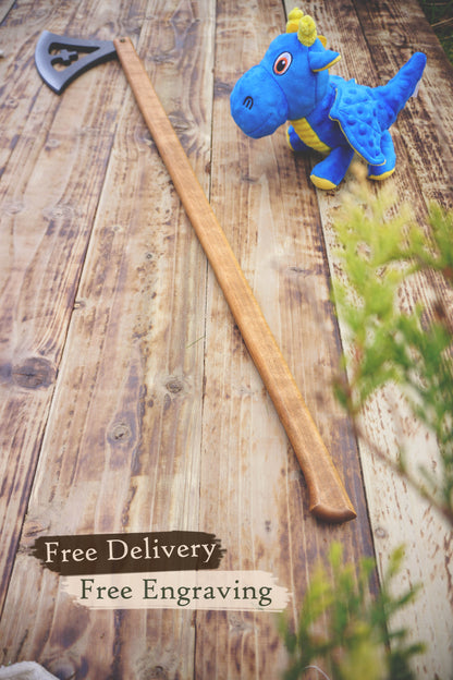 Wooden Viking Toy Battle Axe: Gotland - Personalised, Unique Gift.