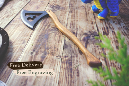 Wooden Viking Toy Axe: Gotland Replica - Handmade, Personalised Gift