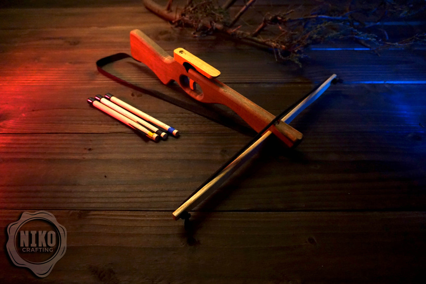 Small Wooden Crossbow and 3 Arrows: Handmade, Personalised Gift