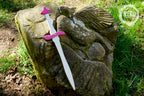 Pink Wooden Toy Sword with Leather Scabbard: Handmade, Personalised Gift