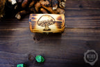 DnD Dice in Wooden Box - Pyrography: Mushroom 2 - Hand-made, Personalized Dungeons and dragons Gift