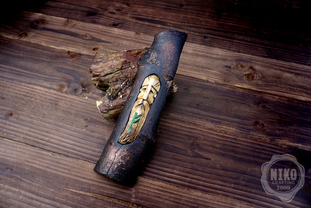 Hand-Carved Viking Wall Art - Fehu Rune - Handmade Personalised Viking Home Amulet