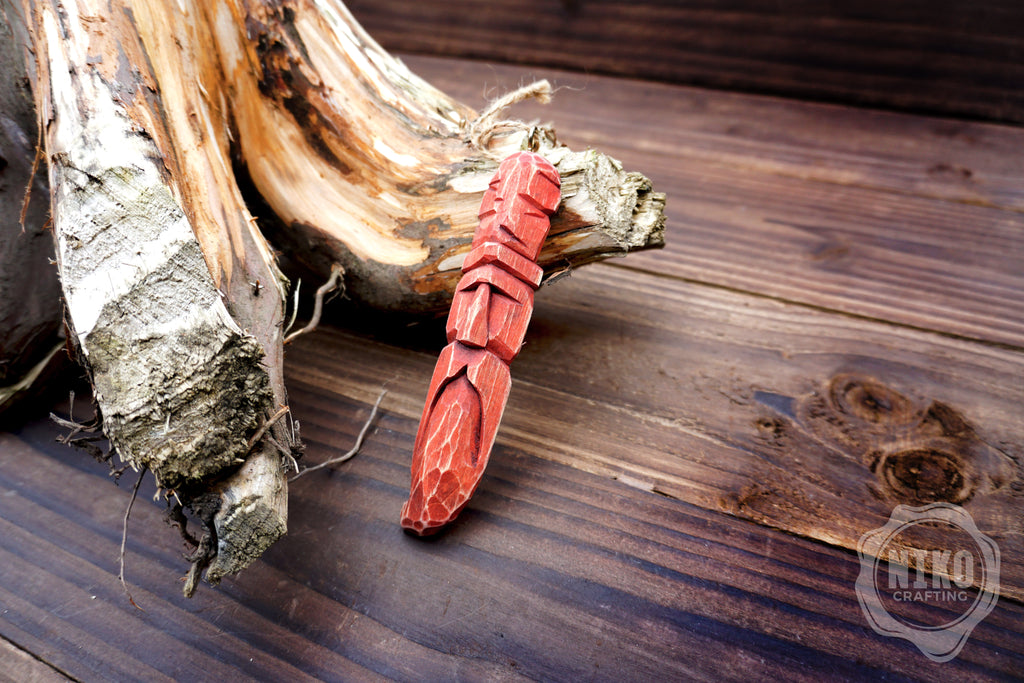 Hand-Carved Wooden Viking Ornament - Unique Personalized Rustic wall Decor: whittling dwarf, gnome, home spirit