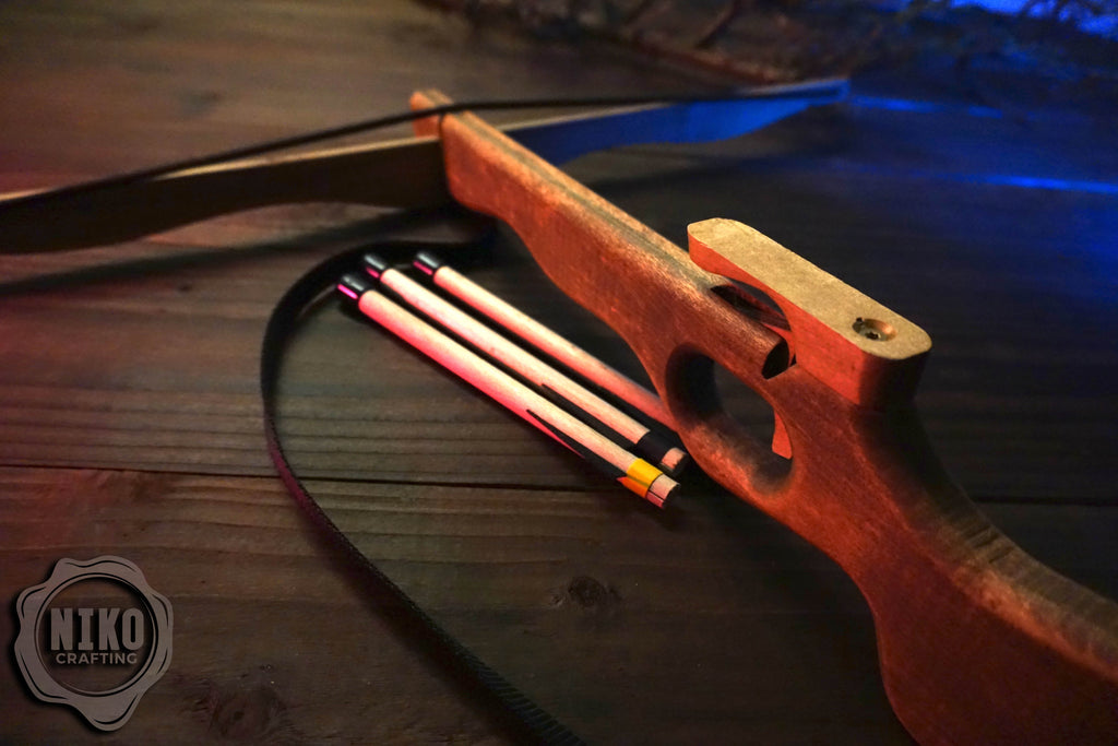 Large Wooden Crossbow and 3 Arrows: Handmade, Personalised Gift