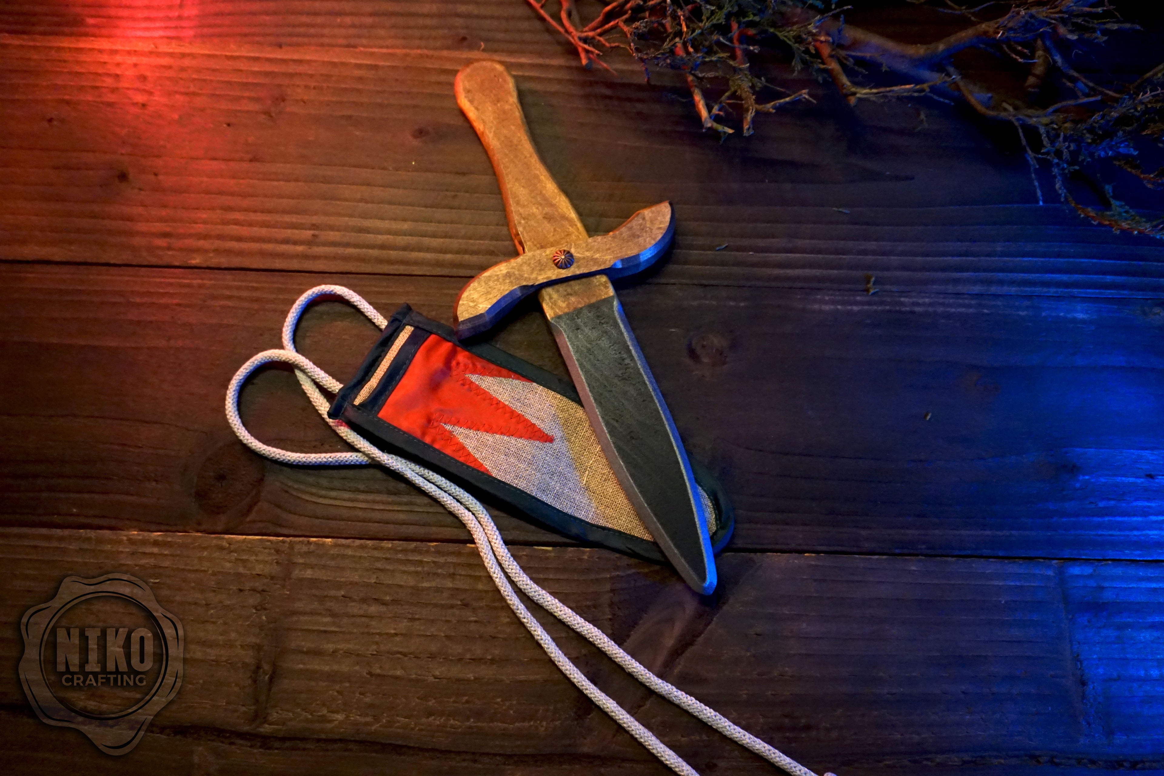 Small Wooden Toy Sword (Dagger) with scabbard - Handmade, Personalised gift