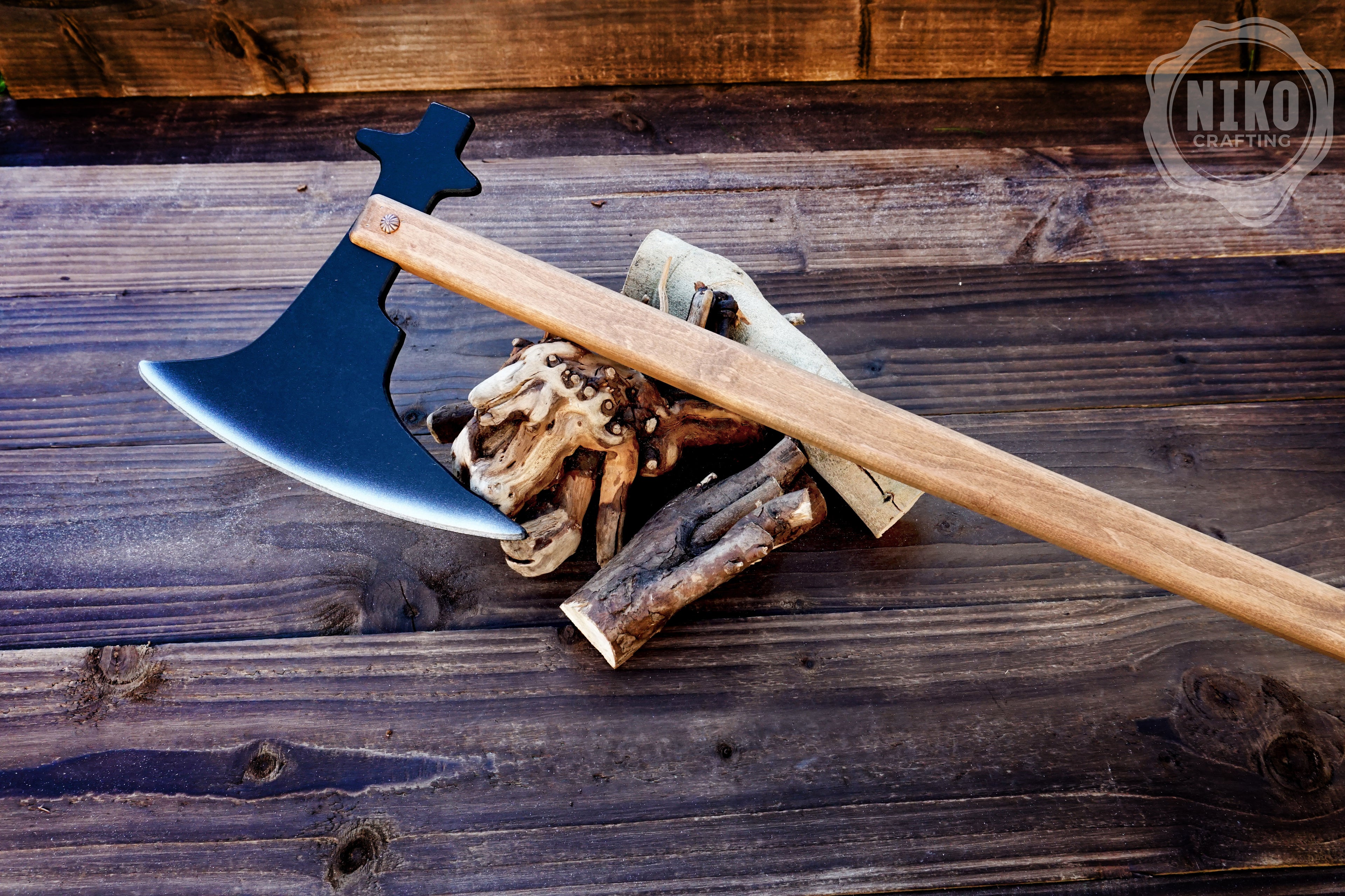 Wooden Medieval Toy Battle Axe – Viking Personalized, Unique Gift.