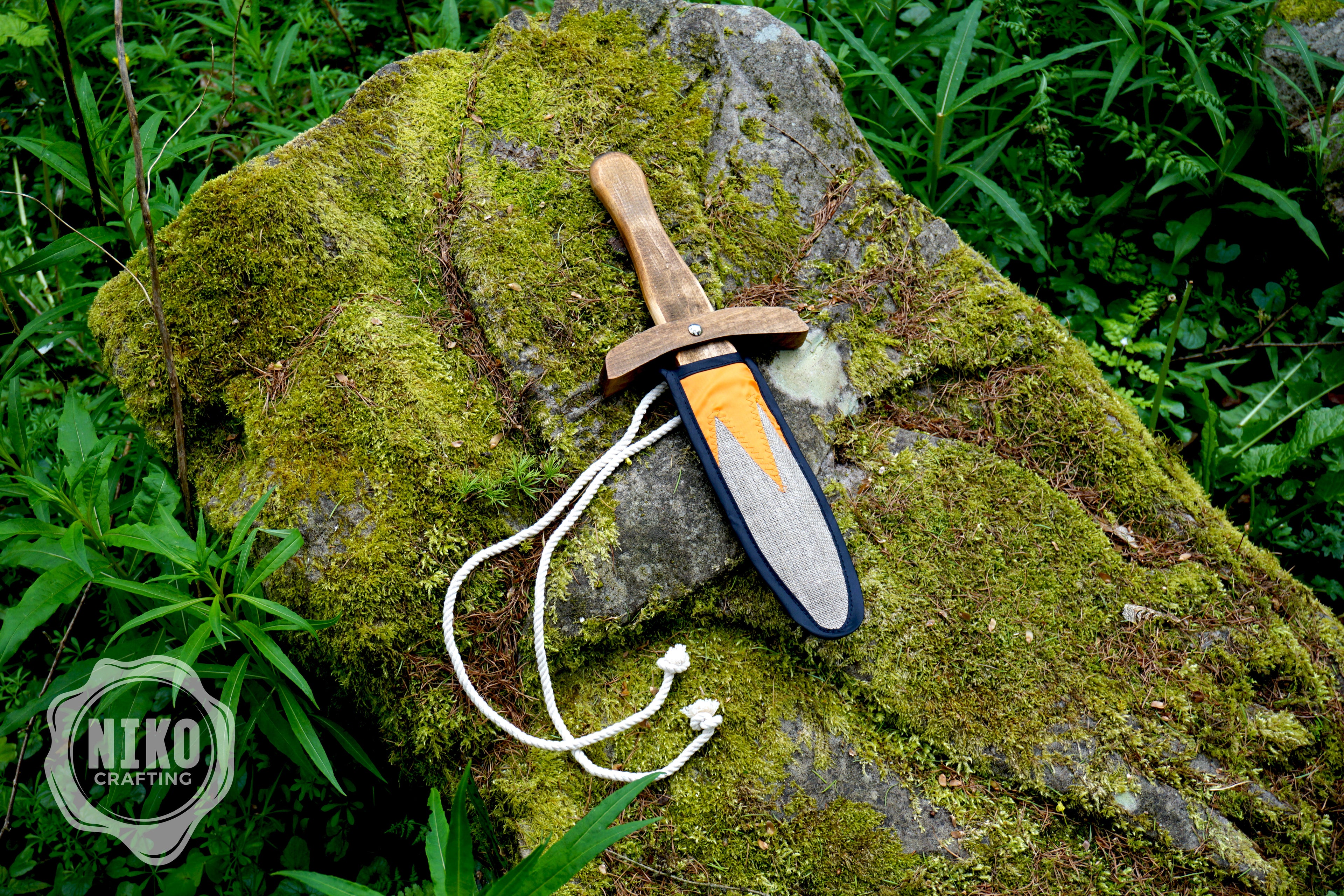 Small Wooden Toy Sword (Dagger) with scabbard - Handmade, Personalised gift