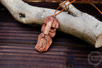 Hand-Carved Viking Pendant - Norse Jewellery. Wooden Necklace on Leather Cord - Personalized whittling gift.