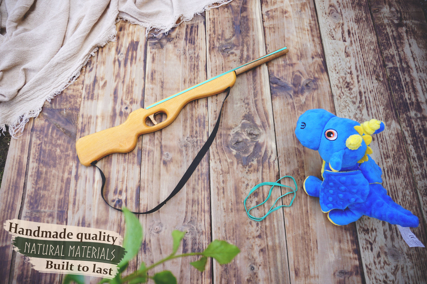 Large Wooden Rubberband Gun: Rifle - Handmade, Personalised Toy - Souvenir