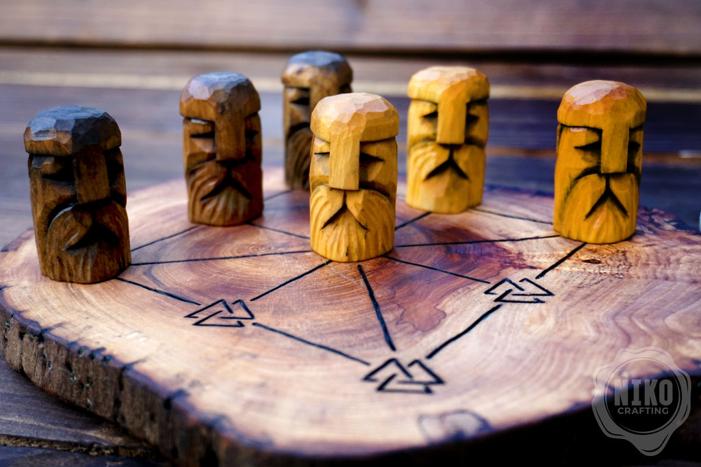 Three Men’s Morris – Handmade Wooden Board Game - Odin's Version