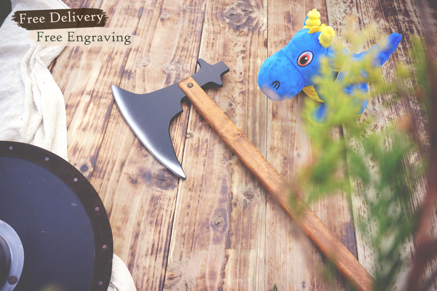 Wooden Medieval Toy Battle Axe – Viking Personalised, Unique Gift.