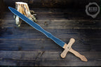 Wooden Two-Handed Toy Sword – Handmade Personalised Gift