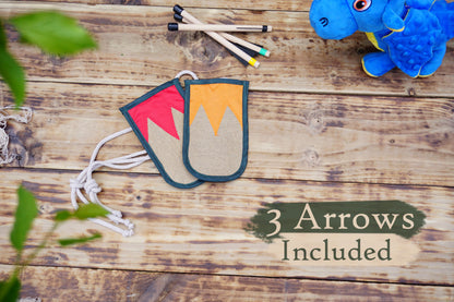 Handmade Toy Linen Quiver for Large Crossbow – Includes 3 Wooden Bolts (Arrows)
