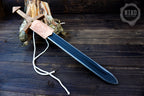 Wooden Viking Toy Sword with Leather Scabbard – Handmade, Personalised Toy - B