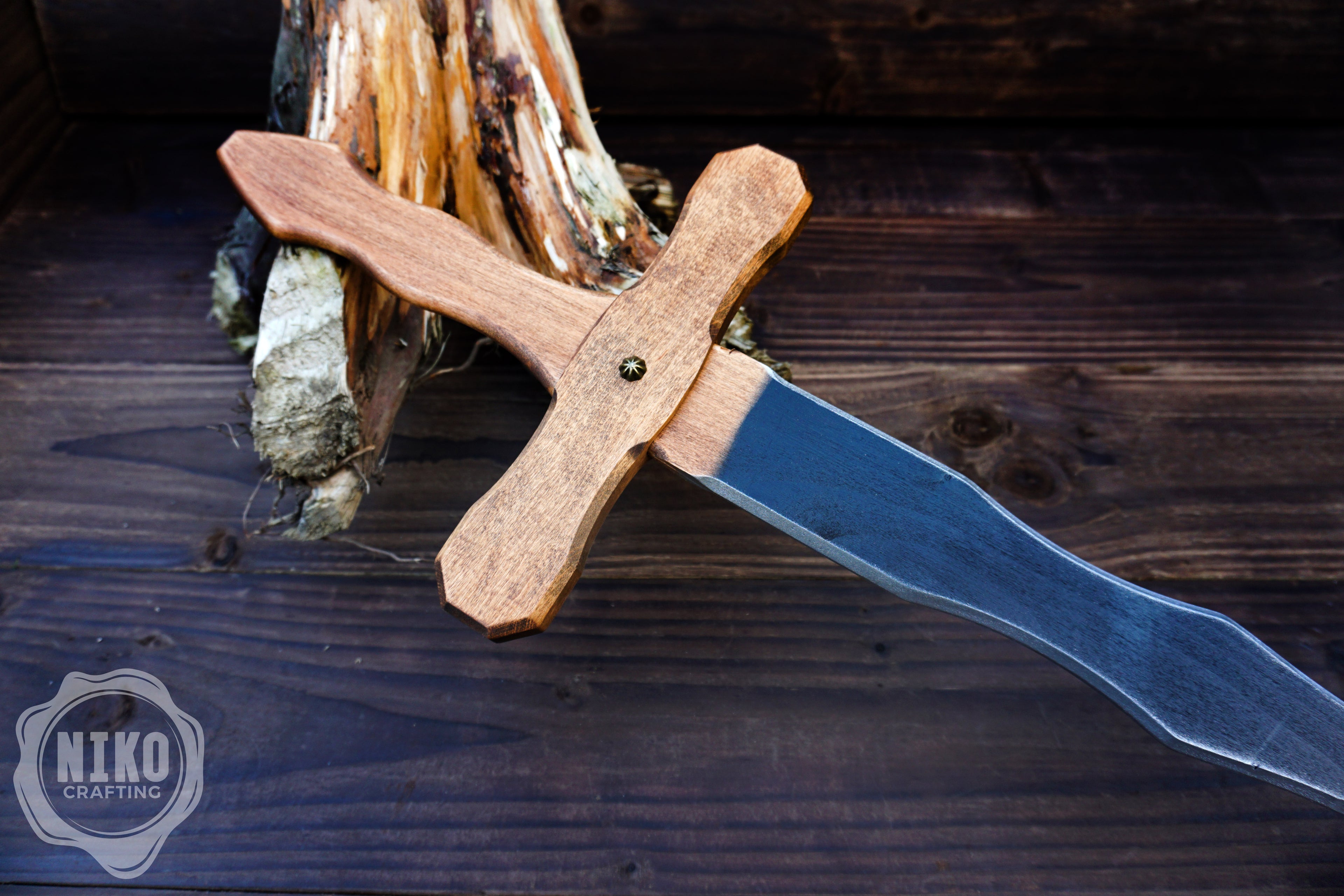 Wooden Two-Handed Toy Sword – Handmade Personalised Gift