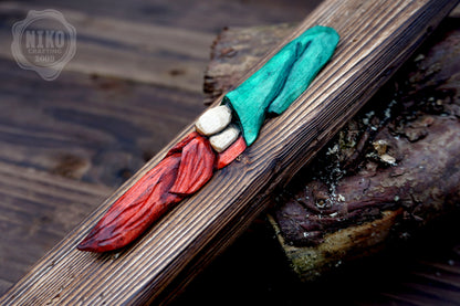 Hand-Carved Gnome Wall Art - Handmade Personalised Home Protection Gnome - Amulet