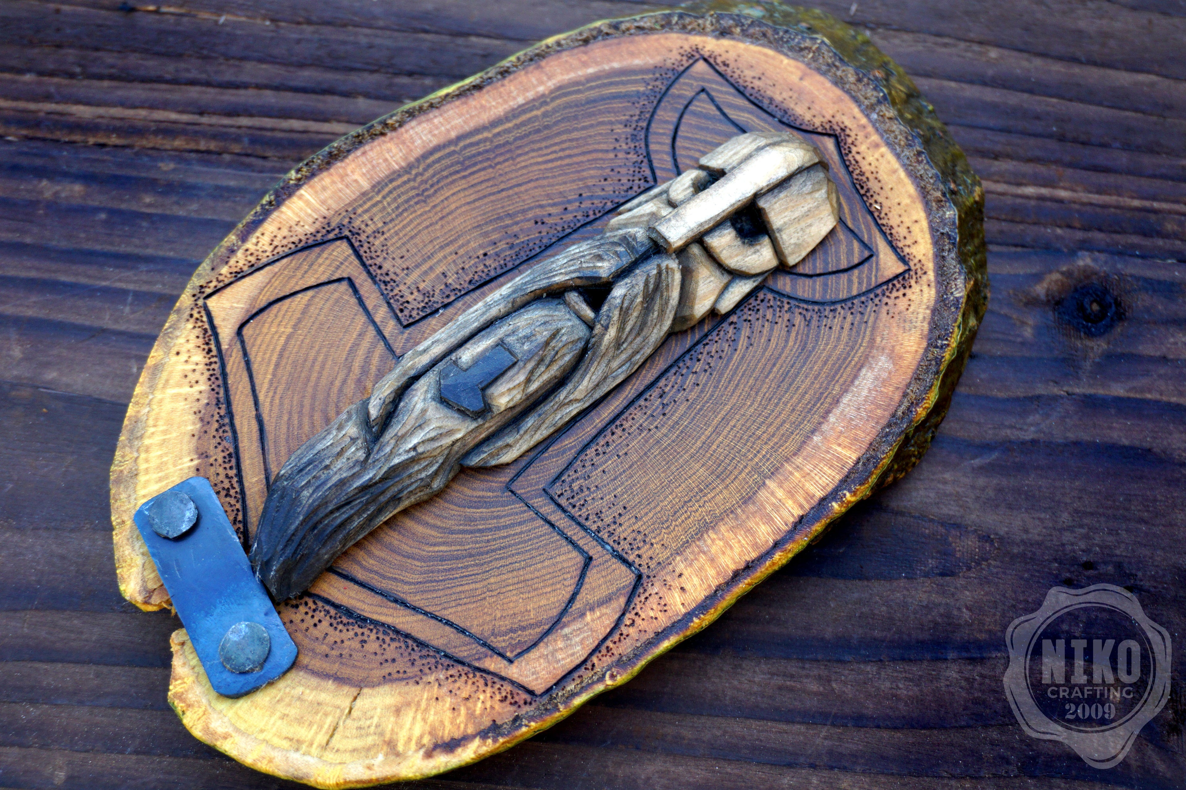 Hand Carved Thor Wall Art – Lime Wood, Laburnum Mjolnir Viking Norse Decor