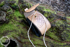 Handmade leather Viking Belt Pouch with "Aarhus Stone" Embossing - Medieval Hip-bag