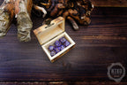 DnD Dice in Wooden Box - Pyrography: JRRT Bindrune - Hand-made, Personalized Dungeons and dragons Gift
