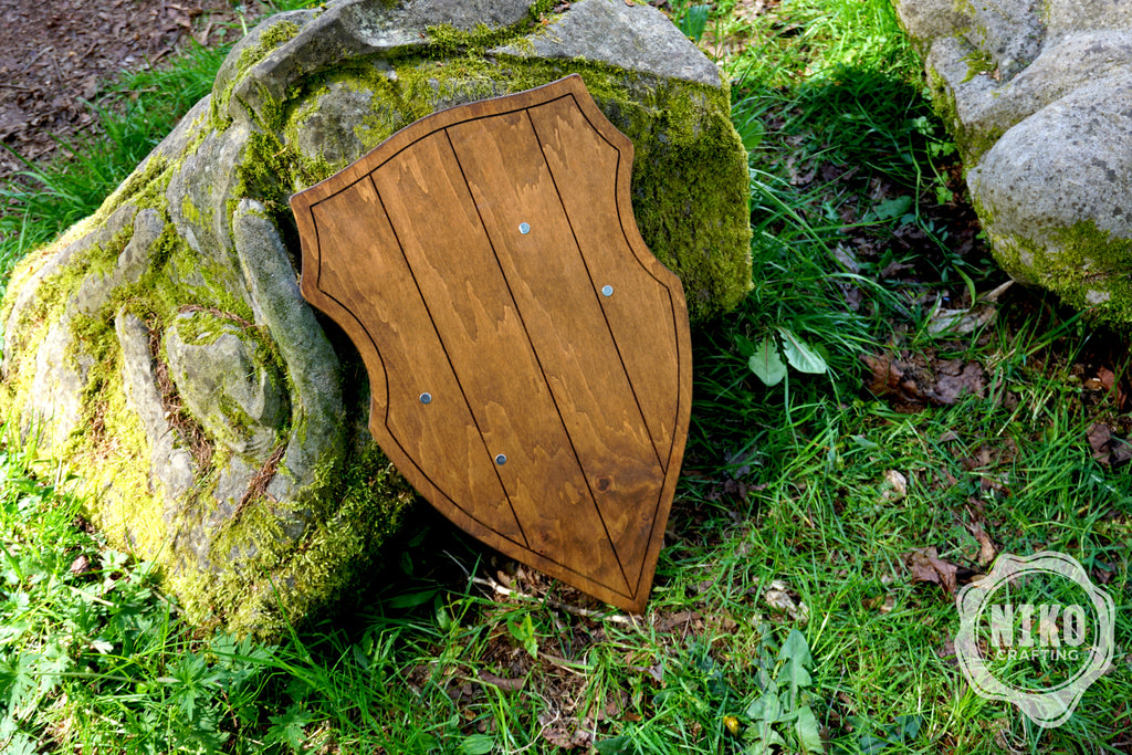Wooden Toy Sword with Knight Shield and Scabbard - Personalised, handmade gift