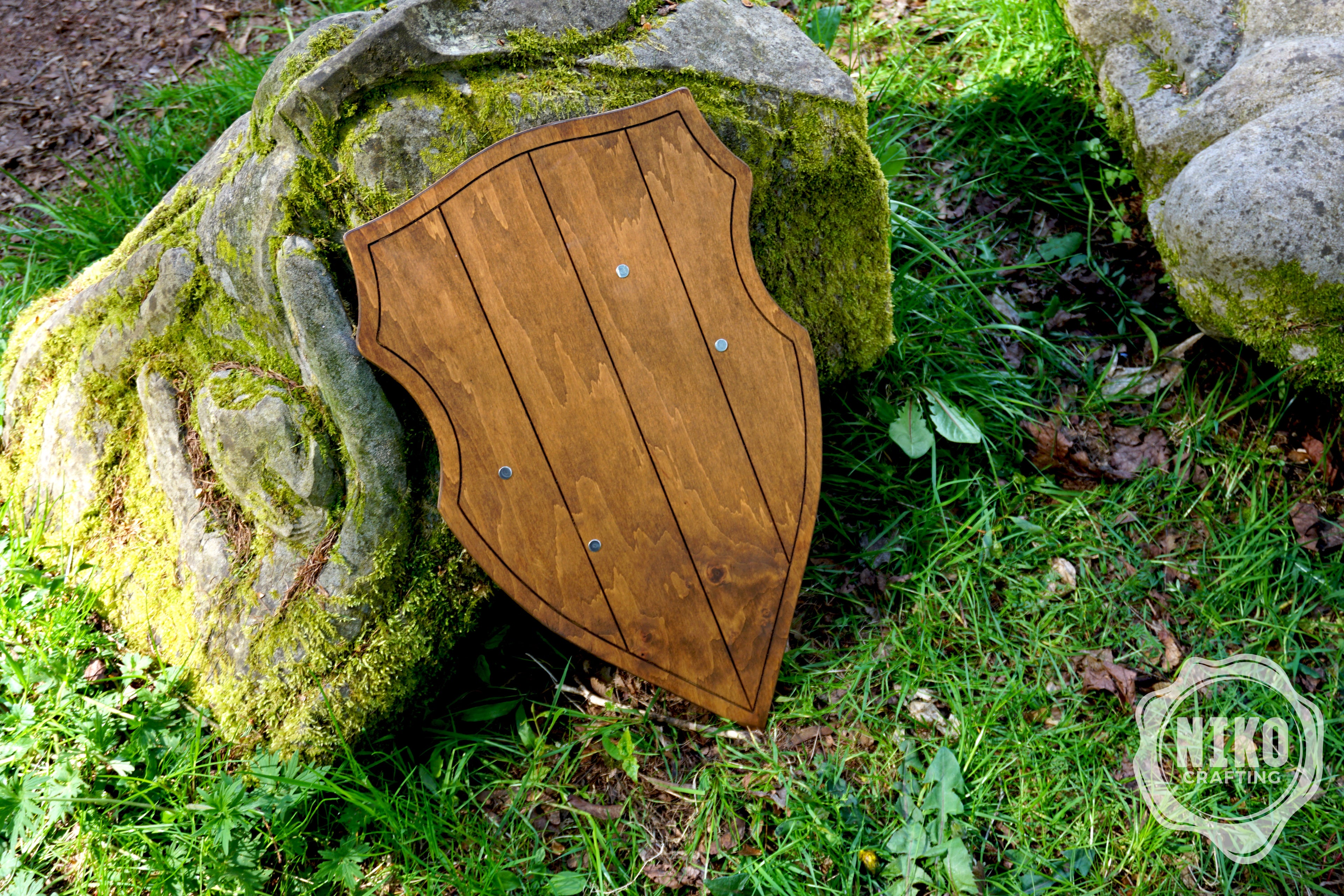 Wooden Toy Sword with Knight Shield and Scabbard - Personalised, handmade gift