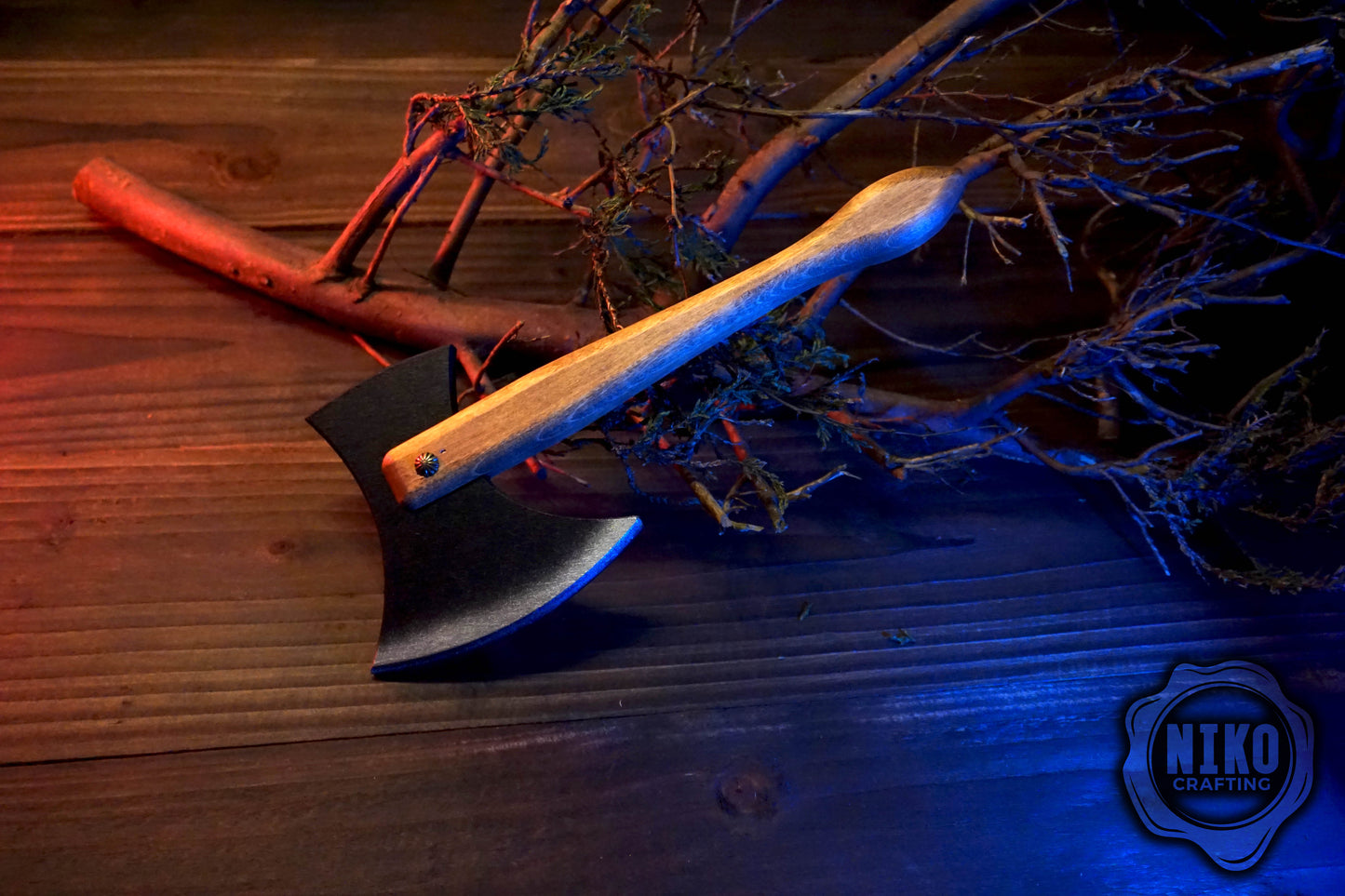 Wooden Small Toy Axe and Celtic cross Shield - Handmade, Personalised gift