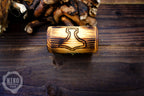 DnD Dice in Wooden Box - Pyrography: Thor Hammer - Hand-made, Personalized Dungeons and dragons Gift