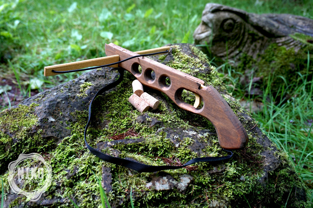 Wooden Cork-Crossbow and 3 corck: Handmade, Personalised Gift toy