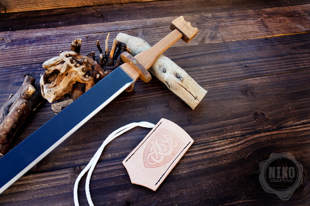 Wooden Viking swords - Langsax (Scramasax) - Handmade, Personalised gift