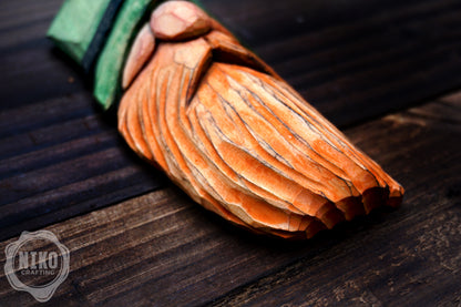 Hand-Carved Wooden Leprechaun, gnome - Personalized Hanging Home Decoration