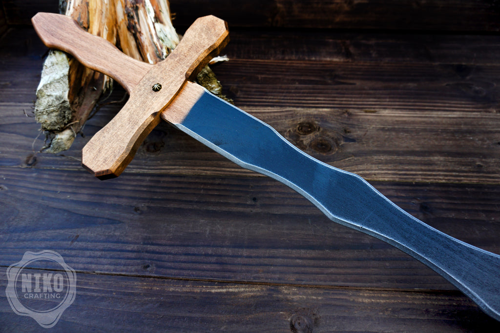 Wooden Two-Handed Toy Sword – Handmade Personalised Gift