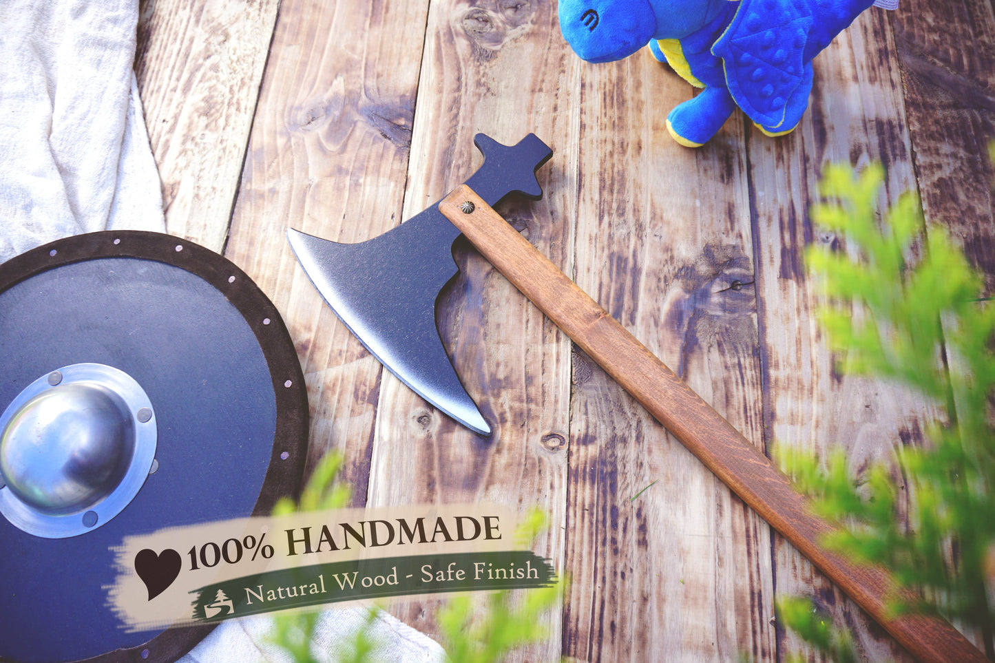 Wooden Medieval Toy Battle Axe – Viking Personalised, Unique Gift.
