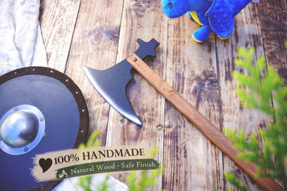 Wooden Medieval Toy Battle Axe – Viking Personalised, Unique Gift.