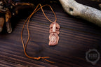 Hand-Carved Viking Pendant - Norse Jewellery. Wooden Necklace on Leather Cord - Personalized whittling gift.
