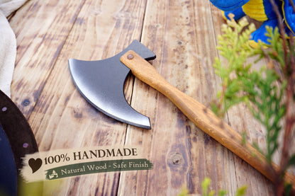 Wooden Medieval Toy Axe – Handmade Personalised, Unique Gift - B