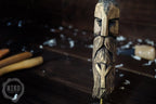 Hand-Carved Bearded Viking in Helmet - Whittled Standing Figurine. Personalised Gift
