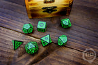 DnD Dice in Wooden Box - Pyrography: Mushroom 2 - Hand-made, Personalized Dungeons and dragons Gift