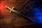 Wooden Viking Toy Sword with Leather Scabbard – Handmade, Personalised Toy - C