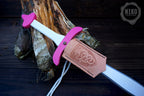 Pink Wooden Toy Sword with Leather Scabbard: Handmade, Personalised Gift