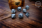 DnD Dice in Wooden Box - Pyrography: Medieval Knot - Hand-made, Personalized Dungeons and dragons Gift